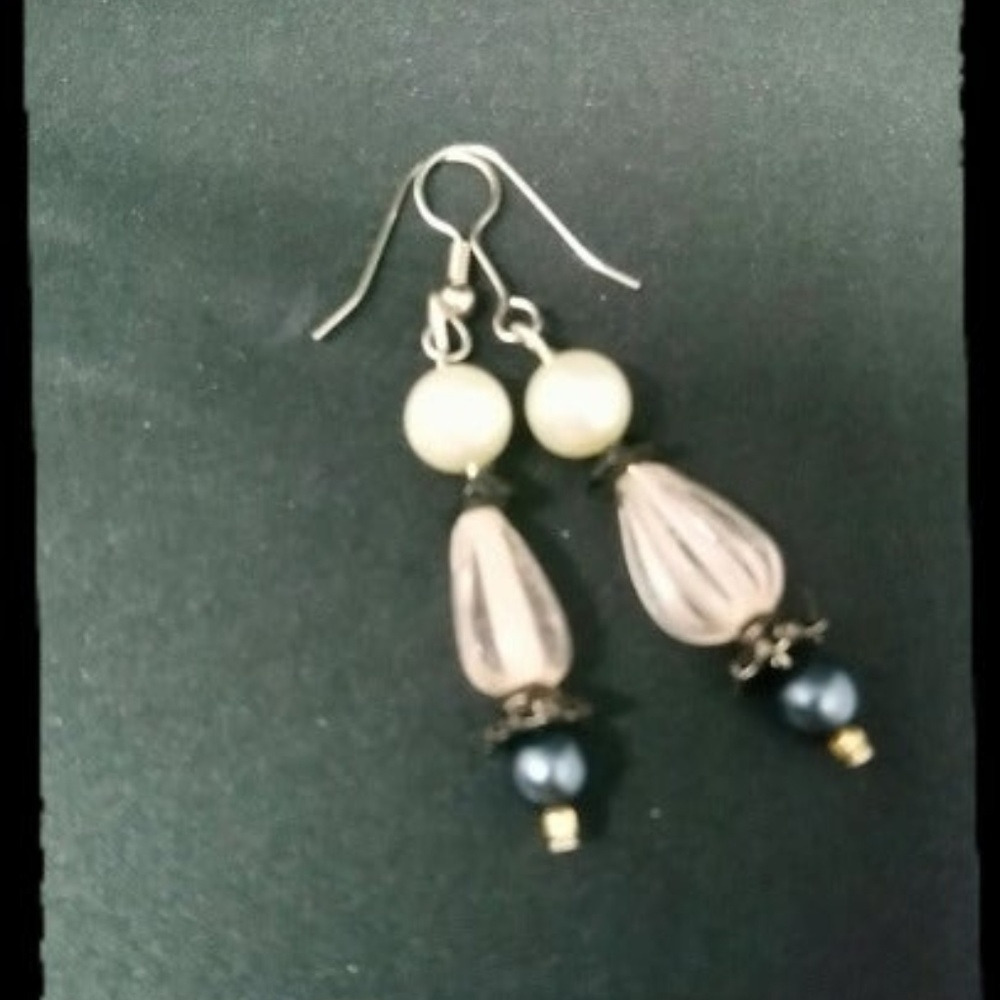Imitation pearl earrings